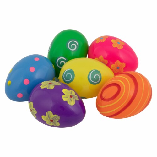 Northlight Pack of 6 Vibrantly Colored Springtime Easter Eggs 3.25”, 1 - Kroger