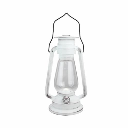Northlight 32816141 12 in. Black Brushed & White Traditional Lantern with Bright White LED Li Perspective: front