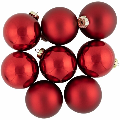 Northlight 96ct Shiny and Matte Red Glass Ball Christmas Ornaments