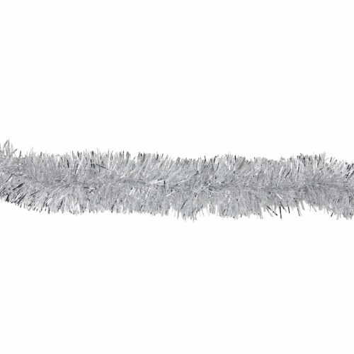 Northlight 12' x 2.25  Shiny Silver Snowblush Christmas Garland - Unlit Perspective: front