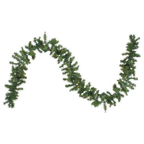 Northlight 9' x 8 Pre-Lit Canadian Pine Artificial Christmas Garland, Clear Lights Perspective: front