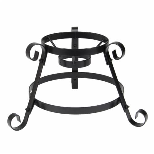 Northlight 33377057 8.25 in. Black Scroll Outdoor Patio Stand for Garden Gazing Balls Perspective: front