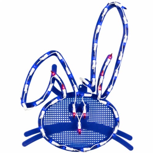 Northlight 17 Lighted Blue Easter Bunny Head Window Silhouette Perspective: front