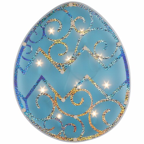 Northlight 12 Lighted Blue Easter Egg Window Silhouette Decoration Perspective: front