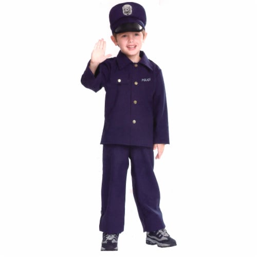 Northlight Navy Blue and Gold Police Officer Boy Child Halloween Costume - Small Perspective: front