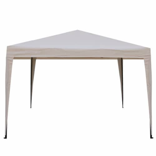 Northlight 34219523 10 ft. x 10 ft. Pop-Up Outdoor Canopy Gazebo with Beige Perspective: front