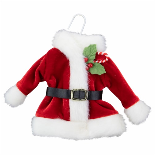 Northlight 6.5 Inch Plush Red Velvet Santa Jacket on Hanger