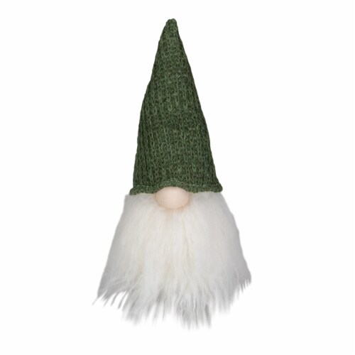 Northlight 11  LED Lighted Plush Green Knit Gnome Christmas Figure Perspective: front