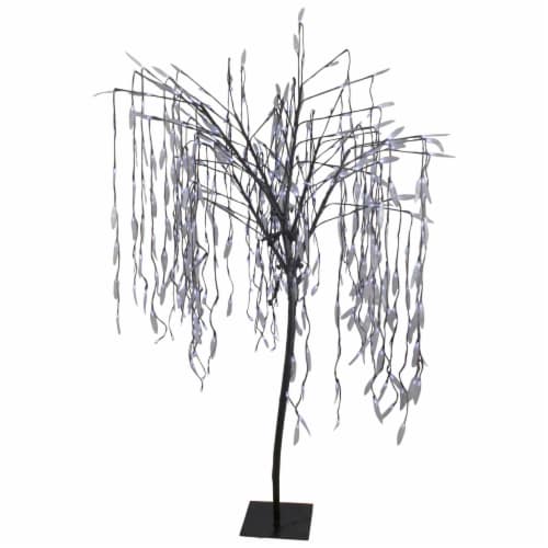 Northlight 6' Lighted Christmas Willow Tree Outdoor Decoration - Pure White LED Lights Perspective: front