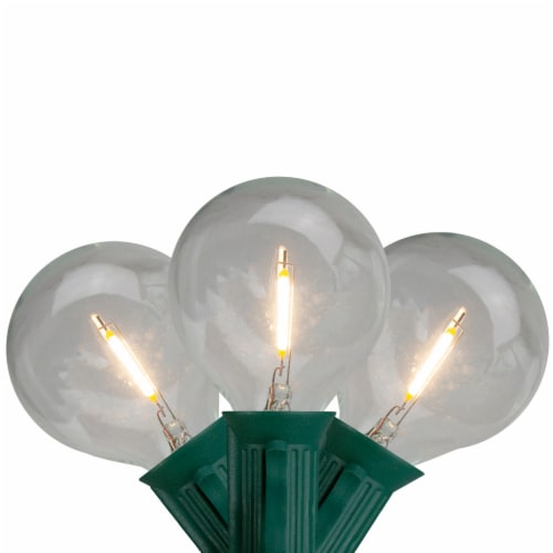 Northlight 10ct Warm White LED G50 Globe Patio Lights, 10ft Green Wire Perspective: front