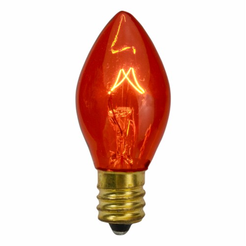 Northlight Pack of 4 Amber C7 Transparent Christmas Replacement Bulbs Perspective: front