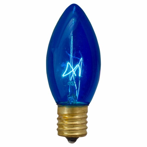 Northlight Pack of 4 Blue C9 Transparent Christmas Replacement Bulbs Perspective: front