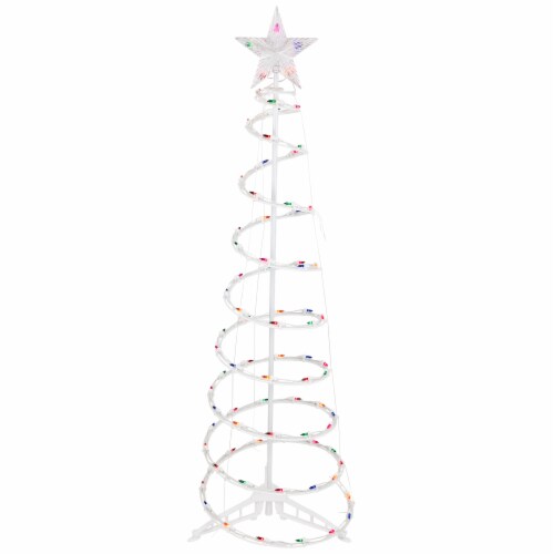 Northlight 4ft Lighted Spiral Christmas Tree with Star Tree Topper, Multi Lights Perspective: front