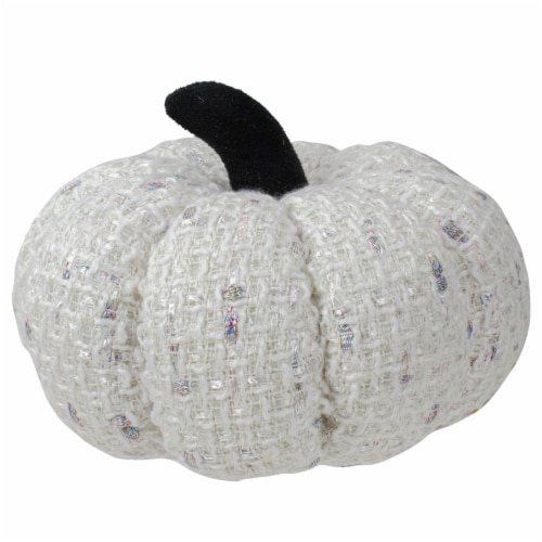 Northlight 7  Ivory Knitted Fall Harvest Tabletop Pumpkin Perspective: front