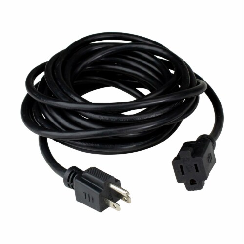 Northlight 20' Black 3-Prong Outdoor Extension Power Cord Perspective: front
