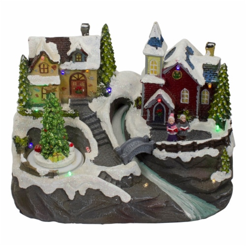 Northlight 9 Lighted and Animated Christmas Village Scene with a Moving