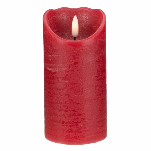 Northlight 6 LED Red Flameless Battery Operated Christmas Decor Candle Perspective: front
