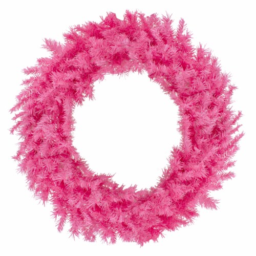 Northlight 36 Pink Spruce Artificial Christmas Wreath, Unlit Perspective: front