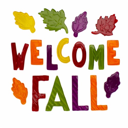 Northlight 17-Piece Welcome Fall Thanksgiving Gel Window Clings Perspective: front