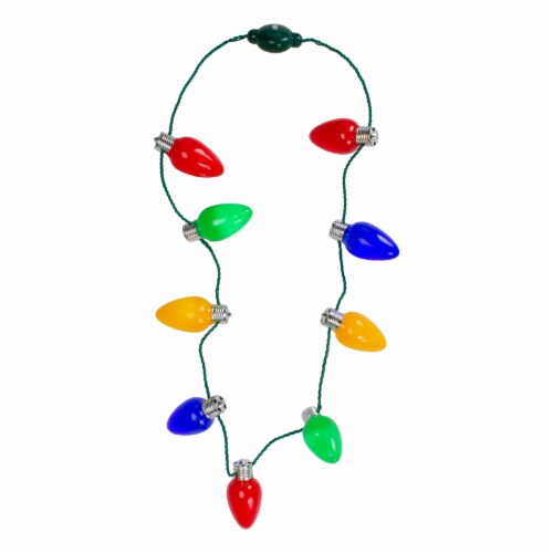 Flashing christmas light bulb necklace discount
