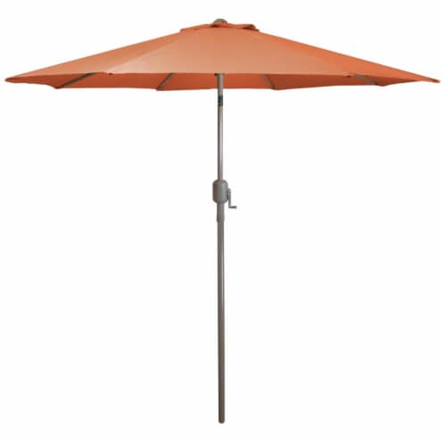Northlight 34806637 9 ft. Outdoor Patio Market Umbrella with Hand Crank & Tilt, Orange Perspective: front