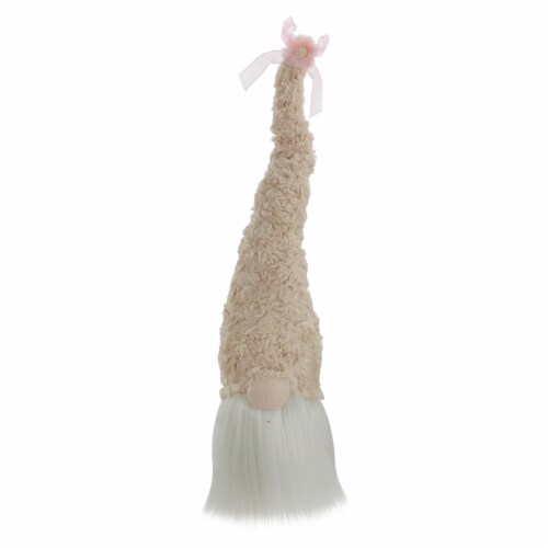 Northlight 21.5  Pink and White Spring and Easter Gnome Head Table Top Decor Perspective: front