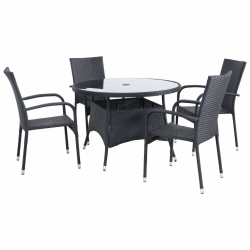 NorthLight 34738892 Venice Woven Resin Wicker Outdoor Patio Dining Set