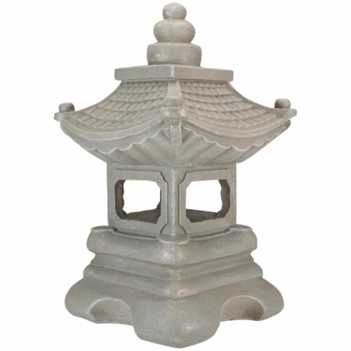 Northlight 34739275 13.5 in. Pagoda Outdoor Garden Statue, Dark Gray Perspective: front