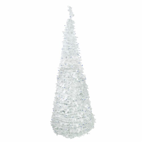 6ft White Iridescent Tinsel Artificial Christmas Tree w/ 792 Branch Tips, 1  unit - Fred Meyer