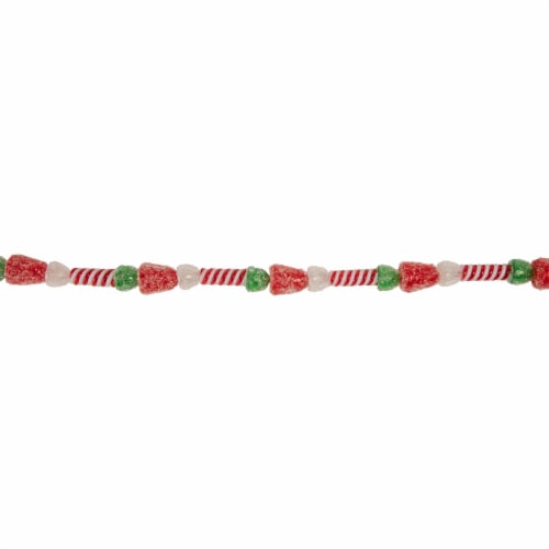 Northlight 4' Faux Gum Drop Candy and Peppermint Swirls Christmas Garland - Unlit Perspective: front