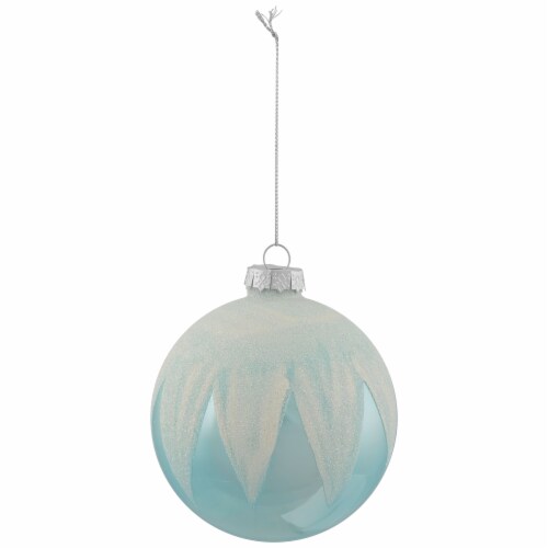 Northlight 4 Blue and White Glass Ball Christmas Ornaments 1