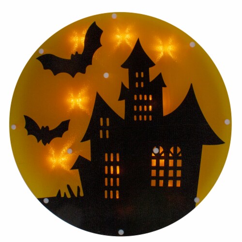 Northlight 13.75 Lighted Haunted House Halloween Window Silhouette ...