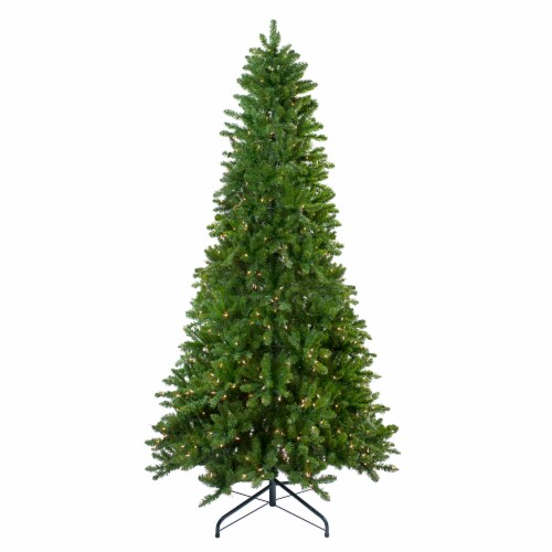 Northlight 9' Pre-Lit Everett Pine Slim Artificial Christmas Tree, Clear Lights Perspective: front
