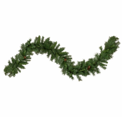 Northlight 9' x 14  Black River Pine with Pine Cones Artificial Christmas Garland, Unlit Perspective: front