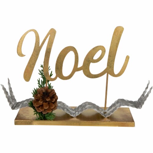 Northlight 11  Pine and Pine Cone  NOEL  Tabletop Christmas Decor Perspective: front
