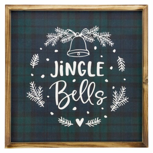 Northlight 15.75 Plaid 'Jingle Bells' Christmas Wall Sign Perspective: front