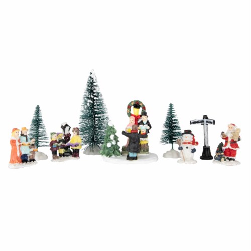 Northlight 9-Piece Santa and His Carolers Christmas Village Display Set Perspective: front