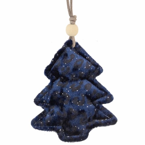 Northlight 4 Blue and Black Cheetah Print Velvet Tree Christmas