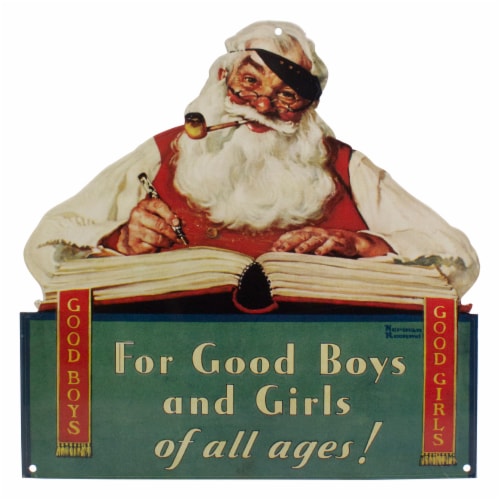 Northlight 12.5 Norman Rockwell 'No Christmas Problem Now' Tin Wall Art Perspective: front