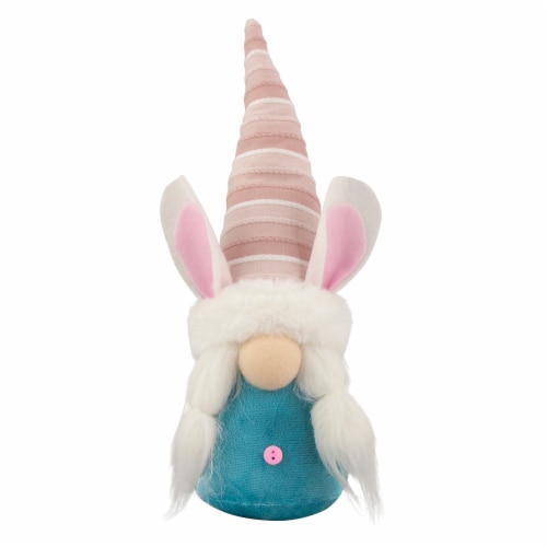Northlight 13  Blue and Pink Girl Easter Bunny Gnome Perspective: front