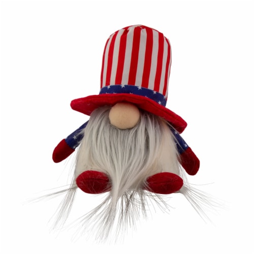 Northlight 6.75 Lighted Americana Boy 4th of July Patriotic Gnome Perspective: front