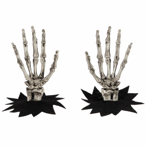 Northlight 7 Skeleton Hands Halloween Window Decoration Perspective: front