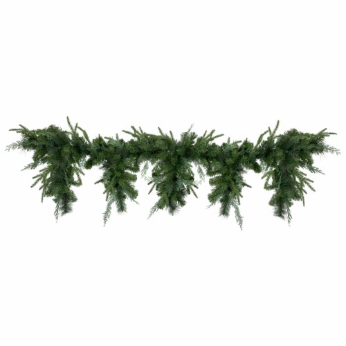 Northlight 6' x 18  Mixed Pine Artificial Christmas Icicle Garland, Unlit Perspective: front