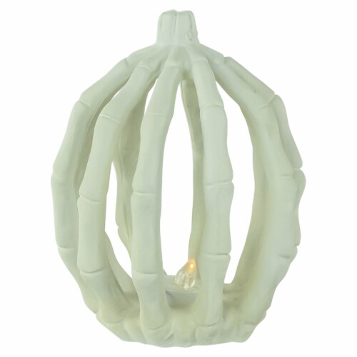 Northlight 6.25 LED Lighted Skeleton Pumpkin Halloween Decoration - Battery Operated Perspective: front