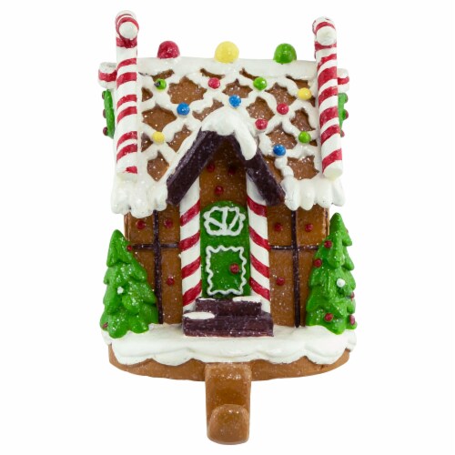 Northlight 5.75 Gingerbread House Christmas Stockin Holder Perspective: front