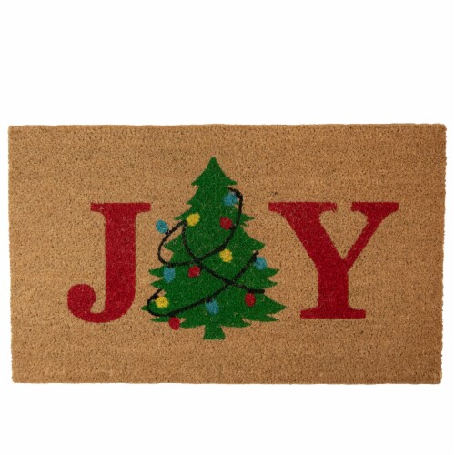Northlight Natural Coir Joy Christmas Tree Doormat 18 x 30 Perspective: front