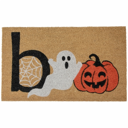 Northlight Natural Coir Boo Halloween Doormat 18 x 30 Perspective: front