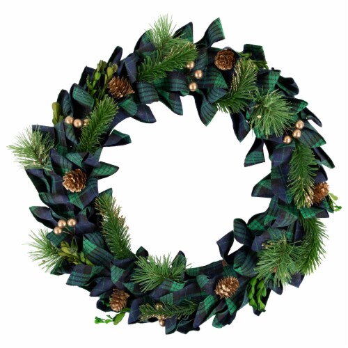 16 Inch Christmas Wreaths For Front Door Outside, Green Wreaths For