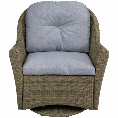 Northlight 34 Gray Resin Wicker Deep Seated Glider Chair with Gray Cushions 11 each Pick n Save