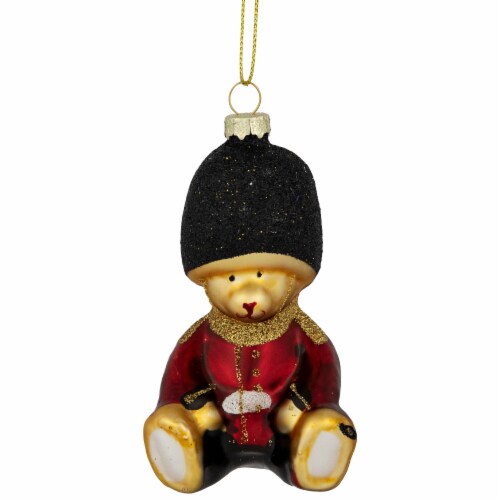 Northlight 4 Teddy Bear Soldier Glass Christmas Hanging Ornament, 1 ...